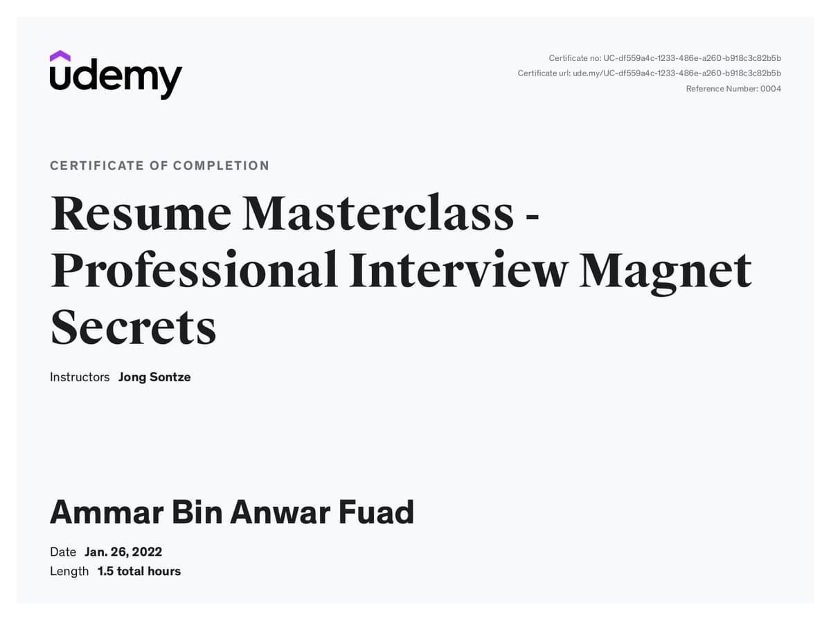 Resume Masterclass - Professional Interview Magnet Secrets