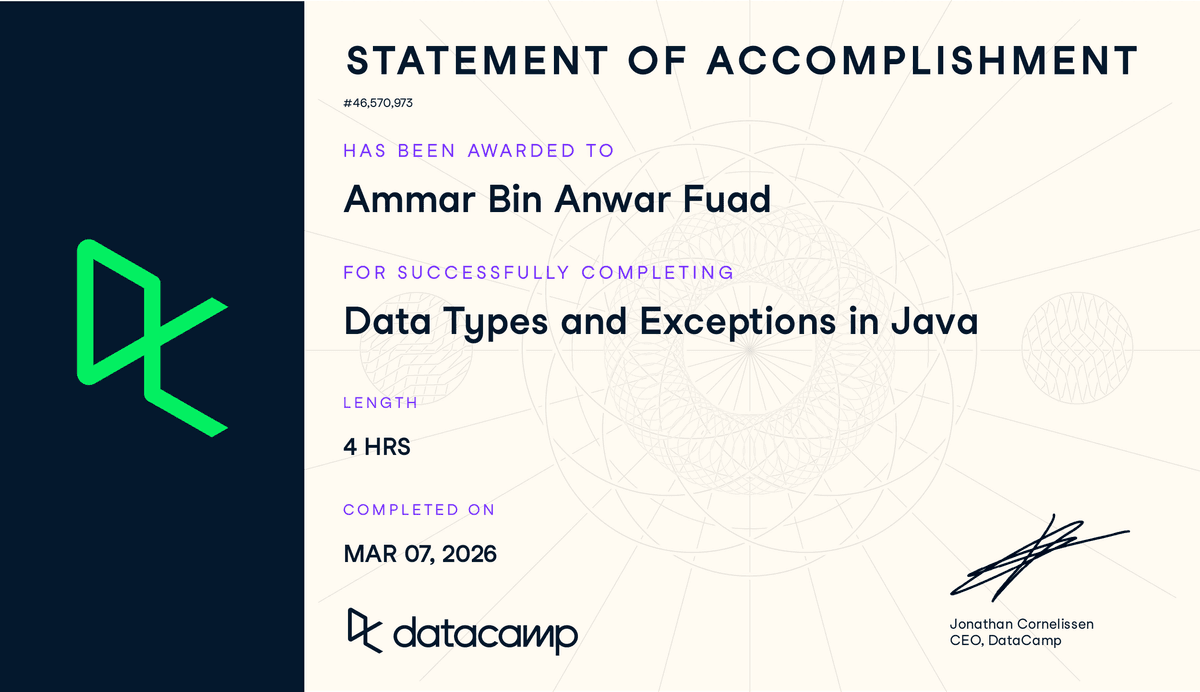 Data Types and Exceptions in Java